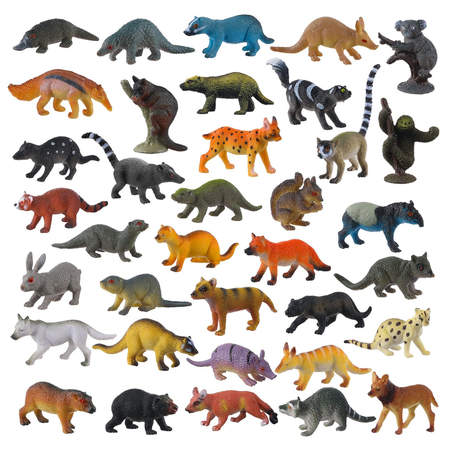 36 Small Animal Figures for Kids - Realistic Detailed Toy Forest Creatures Ideal for Play, Party, Cake Toppers, STEM Learning for Toddlers 1-3 & Children of All Ages