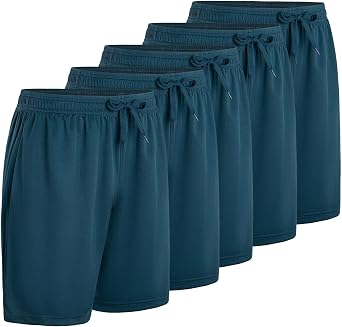 LeeHanTon Athletic Shorts Pack for Men Breathable Athletic Gym Shorts Elastic Waistband Quick Dry