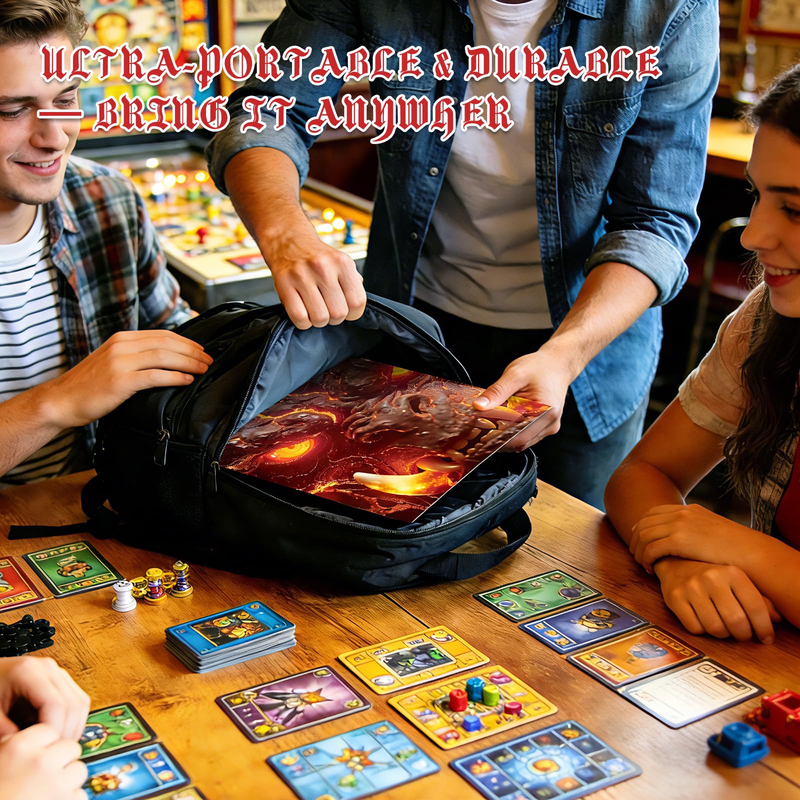 Byhoo Set da 2 schermi DM per D&D 5E – Accessori immersivi – Lavagolem & Principe del Drago Rosso, superficie cancellabile con supporti, formato pieghevole portatile A4 per master di gioco
