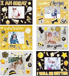 chiazllta 30 Packs Happy New Year Craft Kits for Kids, 2026 New Year Picture Frame DIY Craft Art New Year Party Favor Decor Home Classroom Game Activities