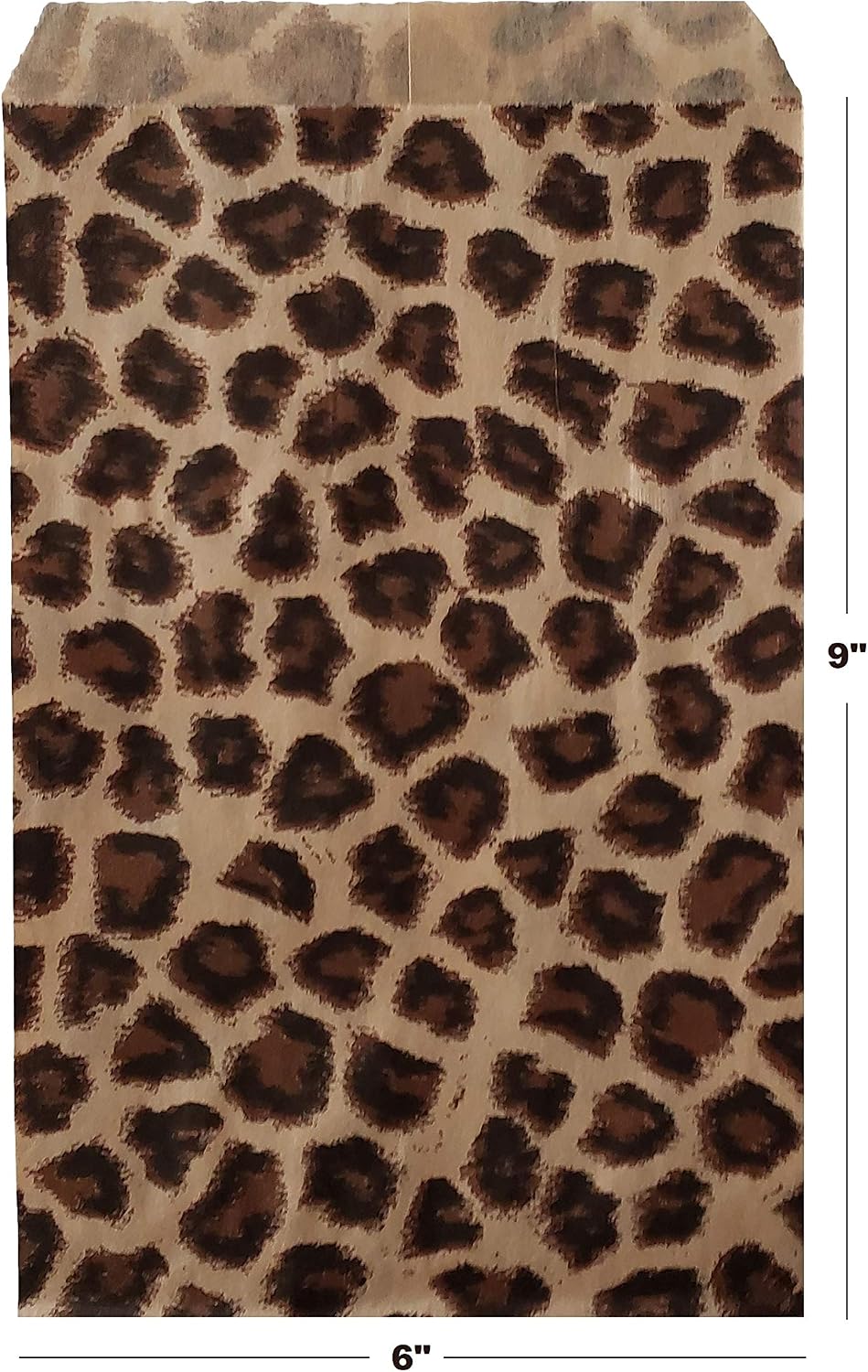 200 pcs 6" x 9" Leopard Design Kraft Paper Bag for Arts Craft Item, Party Favor, Merchandise, Gift Bags, Candy and Cookies
