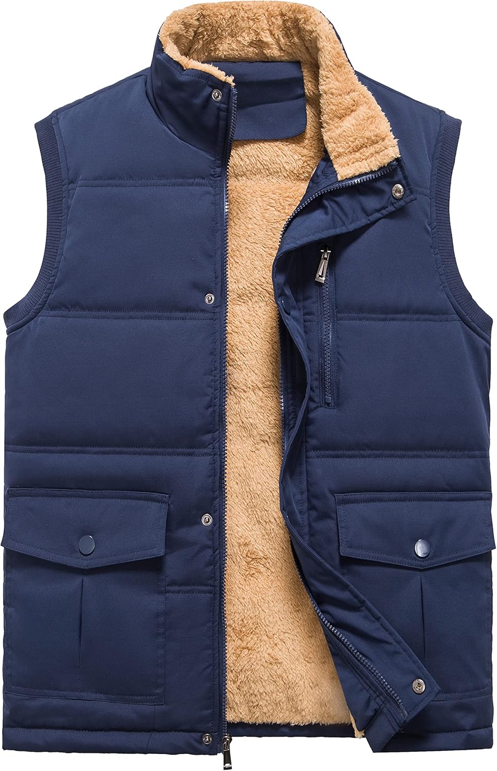 XinYangNi Men’s Winter Warm Outdoor Padded Puffer Vest Thick Fleece Lined Sleeveless Jacket XinYangNi Men’s Winter Warm Outdoor Padded Puffer Vest Thick Fleece Lined Sleeveless Jacket