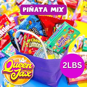 Pinata Candy Mix- Assorted Candy Variety Pack - 2 lb - Individually Wrapped - Pinata Mix - Sour Candies, Bubble Gum, Fruity Sweets, Chewy Sweets- Large Bulk Candies For Party Bags - Father's Day