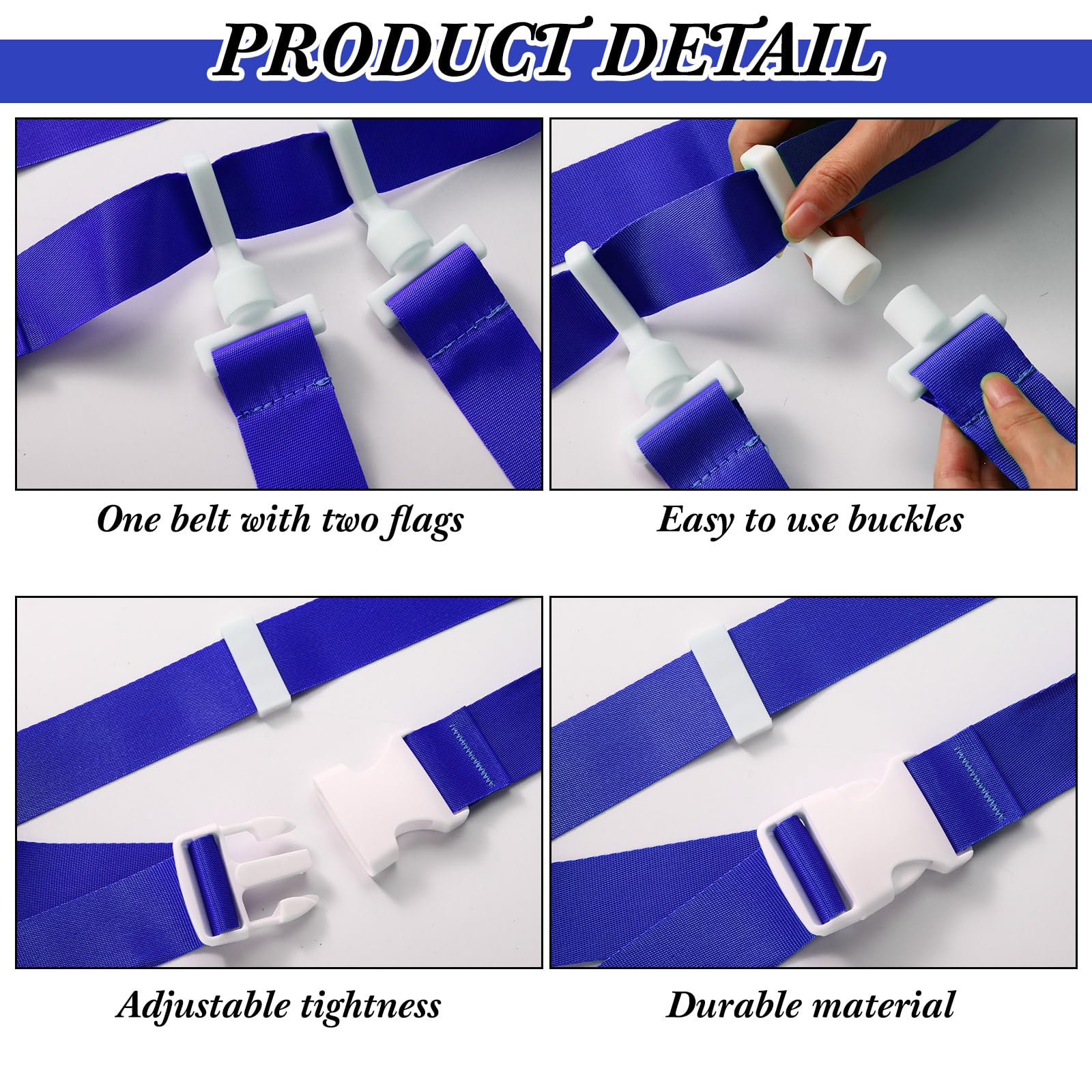 Peryiter Juego de 2/12/24 con bandera de jugador, cinturones de fútbol ajustables y banderas para niños, jóvenes, adultos, entrenamiento de equipo deportivo