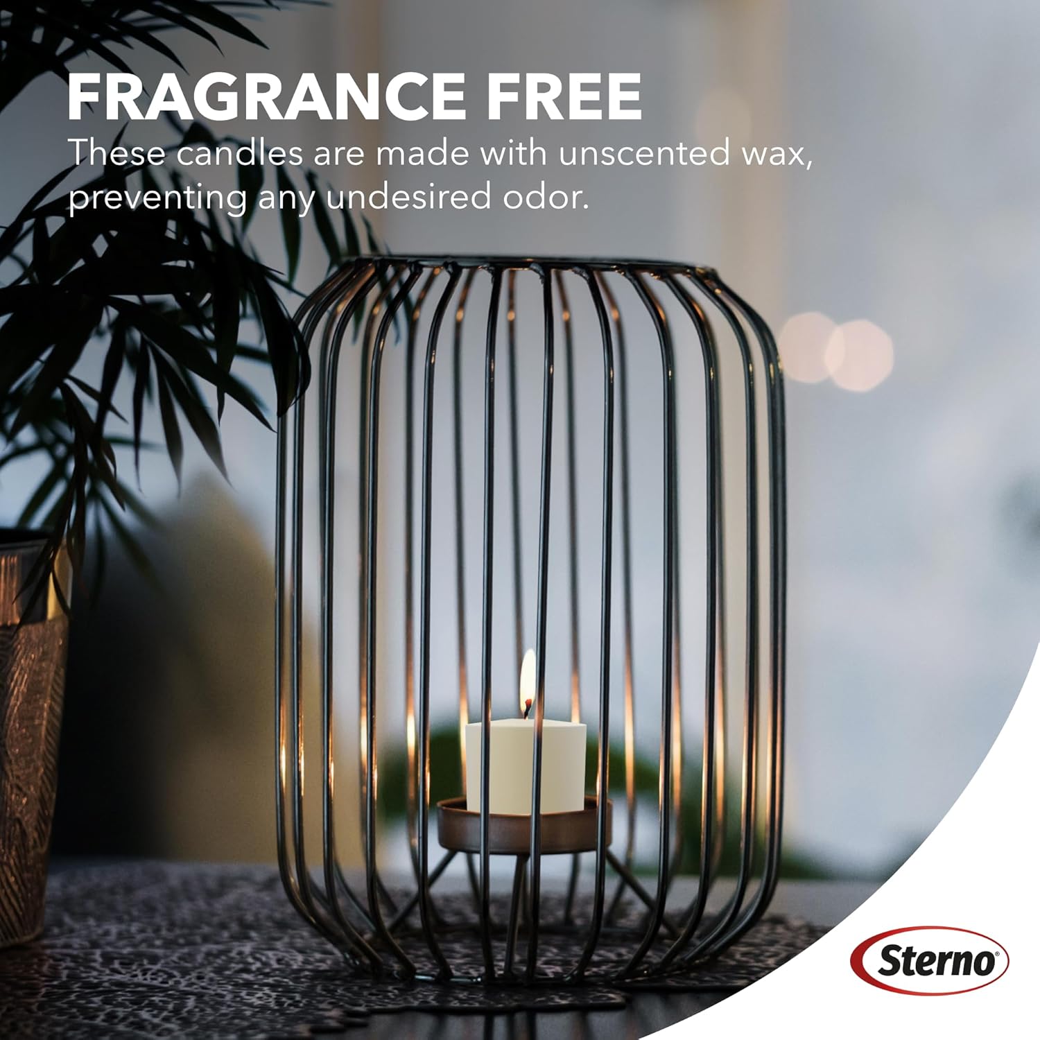 Sterno 72-Pack Votive Candles Bulk Pack - Long Lasting Tea Lights, Burns Up to 10 Hours - Unscented White Votive Candles for Indoors or Outdoors - Use as Party Decor or Centerpiece Table Decorations