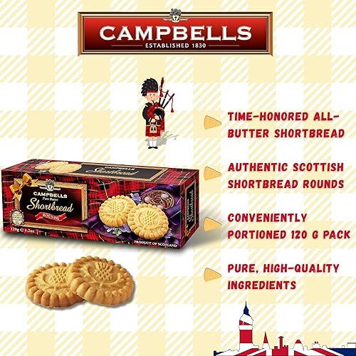 Miniatura 5 de Campbells Shortbread Rounds  Scotland All Butter Cookies  Deliciosas galletas escocesas y sabor a mantequilla natural  Snacks británicos para el