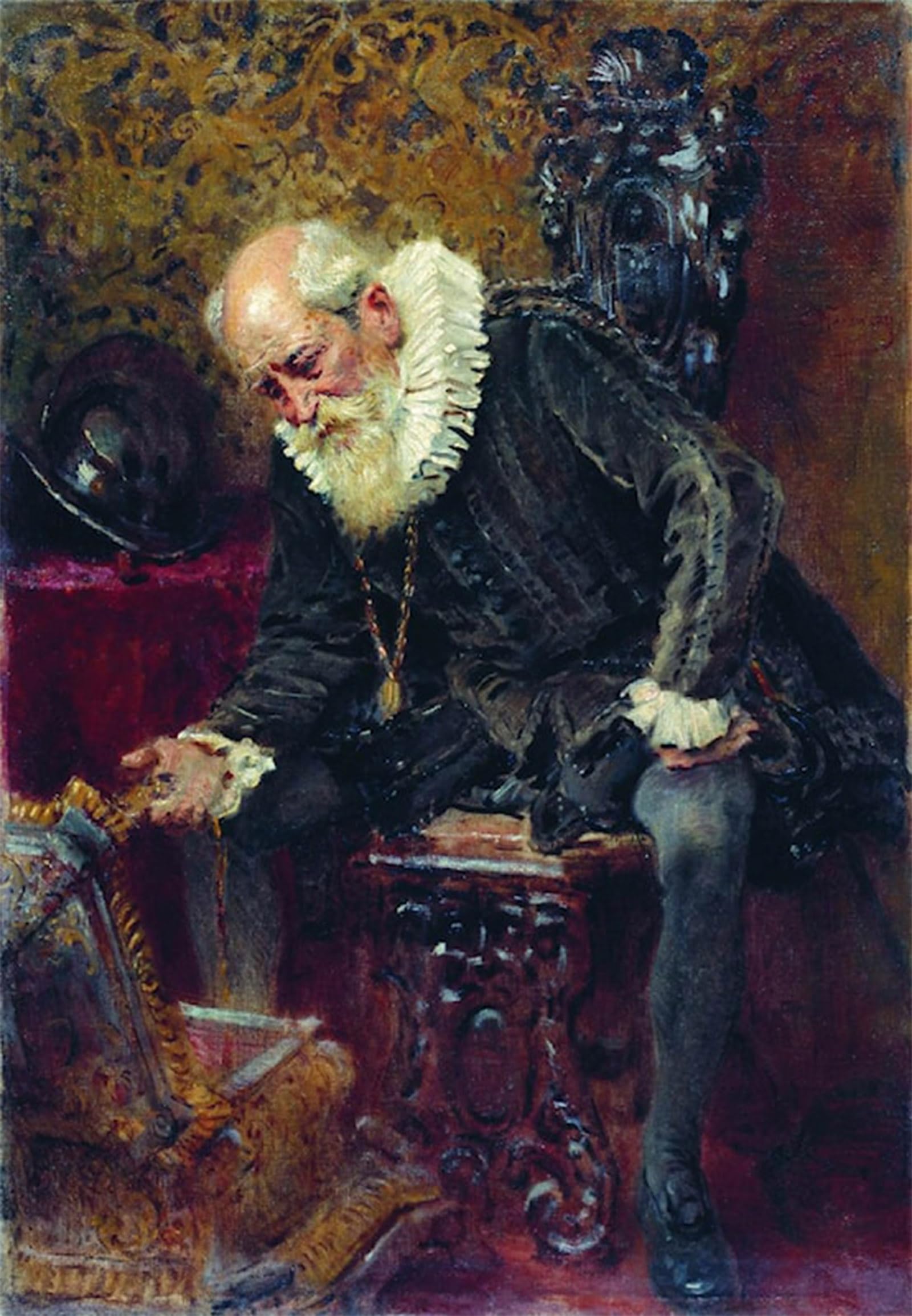 ARTXLXXBN Famous Print Painting Colorful Art Print the Miserly Knight by Konstantin Yegorovich Makovsky Canvas Art Decorations for Home Decor 60x90cm