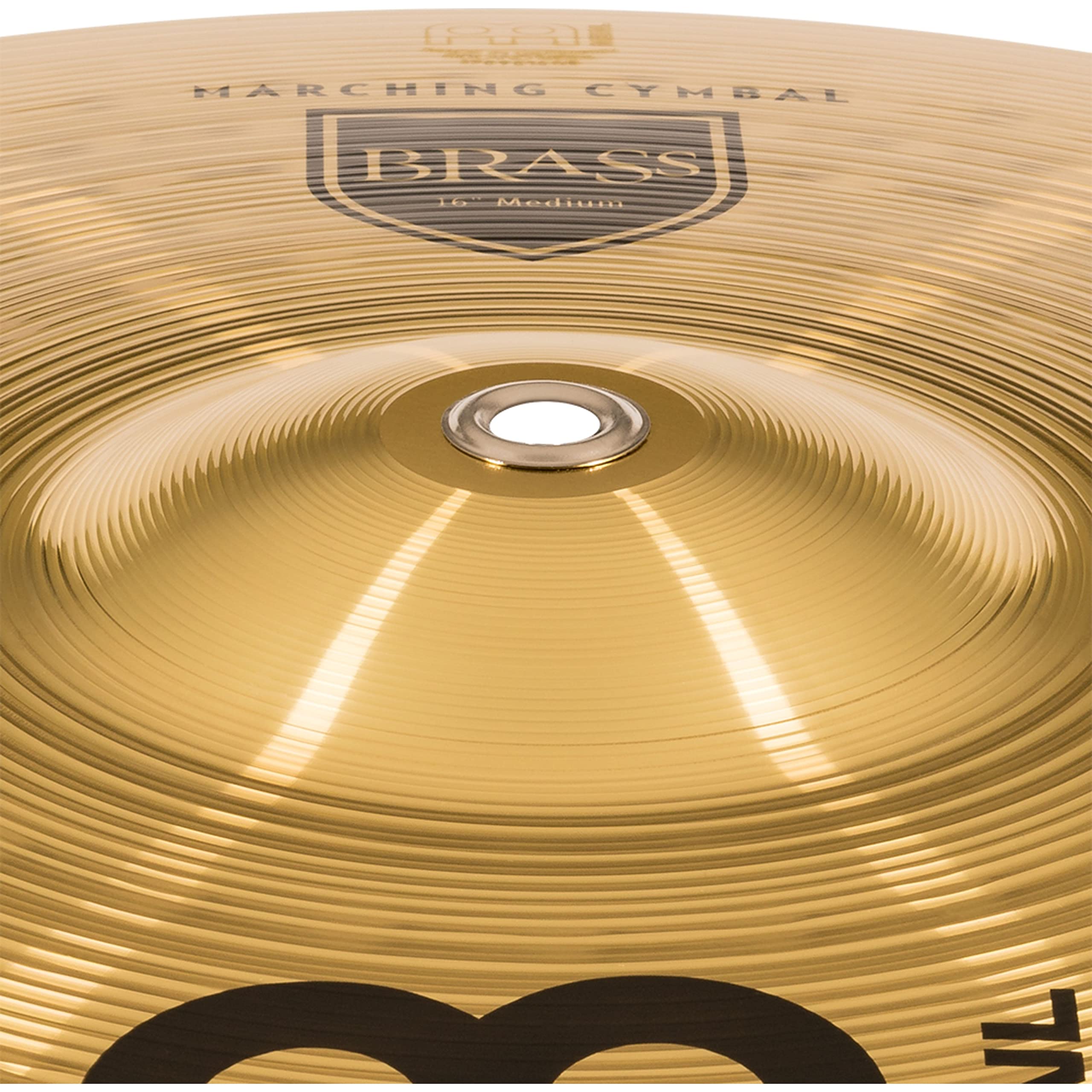 Meinl Cymbals MA-BR-16M Messing-Marschbecken im Paar inklusive Lederriemen und Pads 40,64 cm (16 Zoll)