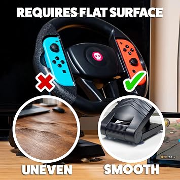 Numskull Switch Joy-Con Steering Wheel Table Attachment, Compatible with Nintendo Switch Racing Wheel Accessory,Black