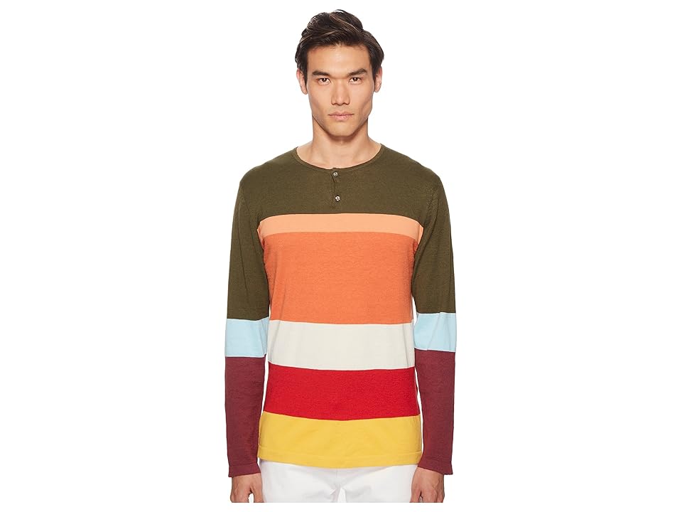 

Missoni Color Block Henley Sweater (Green) Men's Sweater