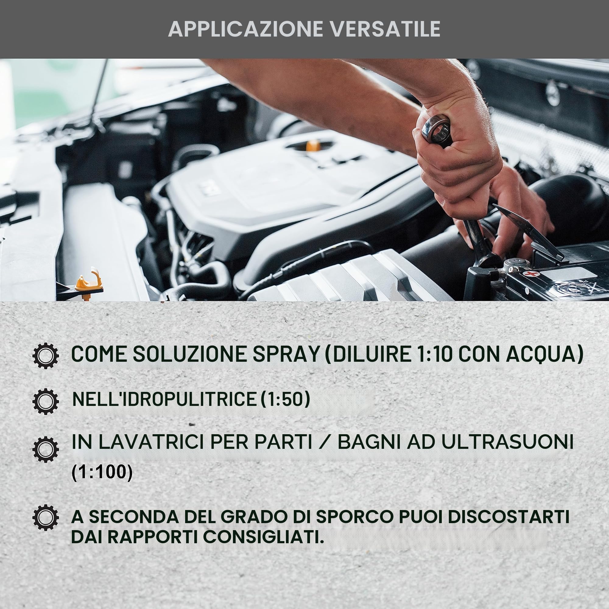 DELLWING HD detergente speciale alcalino 5L - concentrato di detergente ad ultrasuoni premium per la pulizia di parti di automobili come carburatori, testate cilindri
