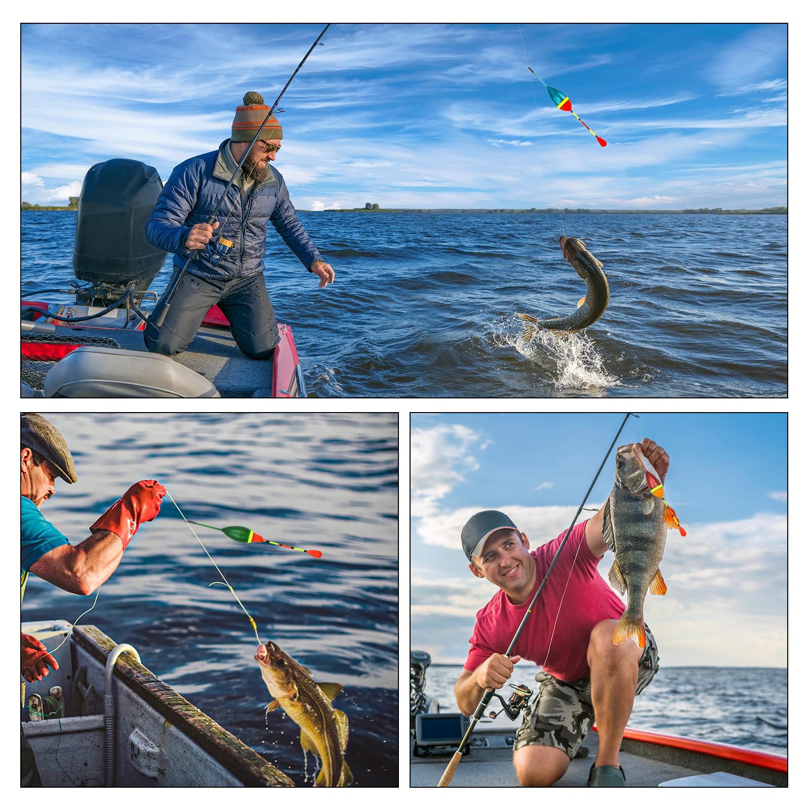 10 Pièces Flotteur Pêche 100 Pièces Plombs Bouées pour Truite Bouchon Peche Au Coup Flotteur Truite Pêche en Mer Lacs Rivières