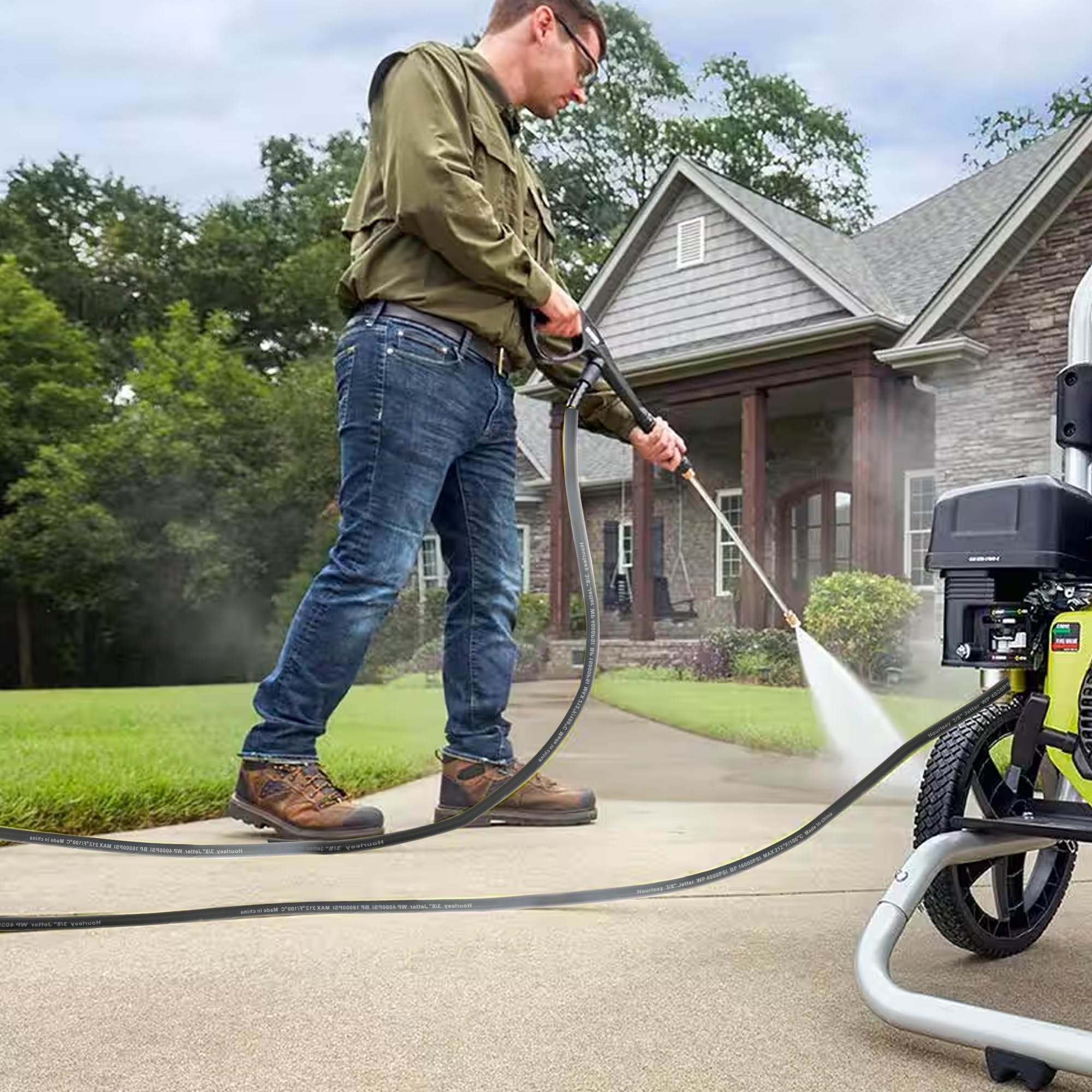 Amazon.com: Hourleey Pressure Washer Hose 100FT, Kink Resistant