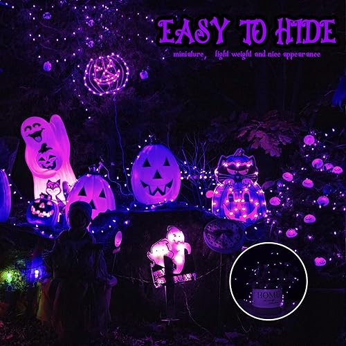 Miniatura 65 de Brightown Paquete de 12 guirnaldas de luces LED a pilas, 7 pies, 20 LED, impermeable, alambre plateado, luciérnaga, luna estrellada, luces