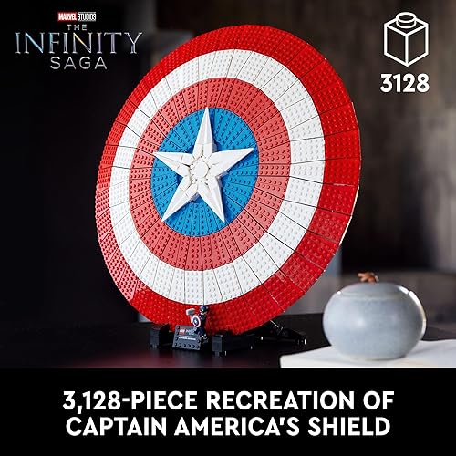 Miniatura 2 de LEGO Marvel Captain America's Shield 76262 - Kit de modelo para adultos, réplica coleccionable del escudo icónico del Capitán América, este juego de