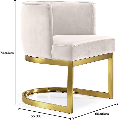 Miniatura 42 de Meridian Furniture Gianna Collection Modern | Silla de comedor tapizada de terciopelo contemporáneo con marco de metal cromado pulido, 24 pulgadas