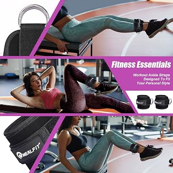 حزام الكاحل Nealfit لآلة الكابلات ، الكفة الكاحل الصالة الرياضية للركلات ، تمديدات الساق ، تمارين اللمعان ، تمارين خاطف الورك للنساء والرجال