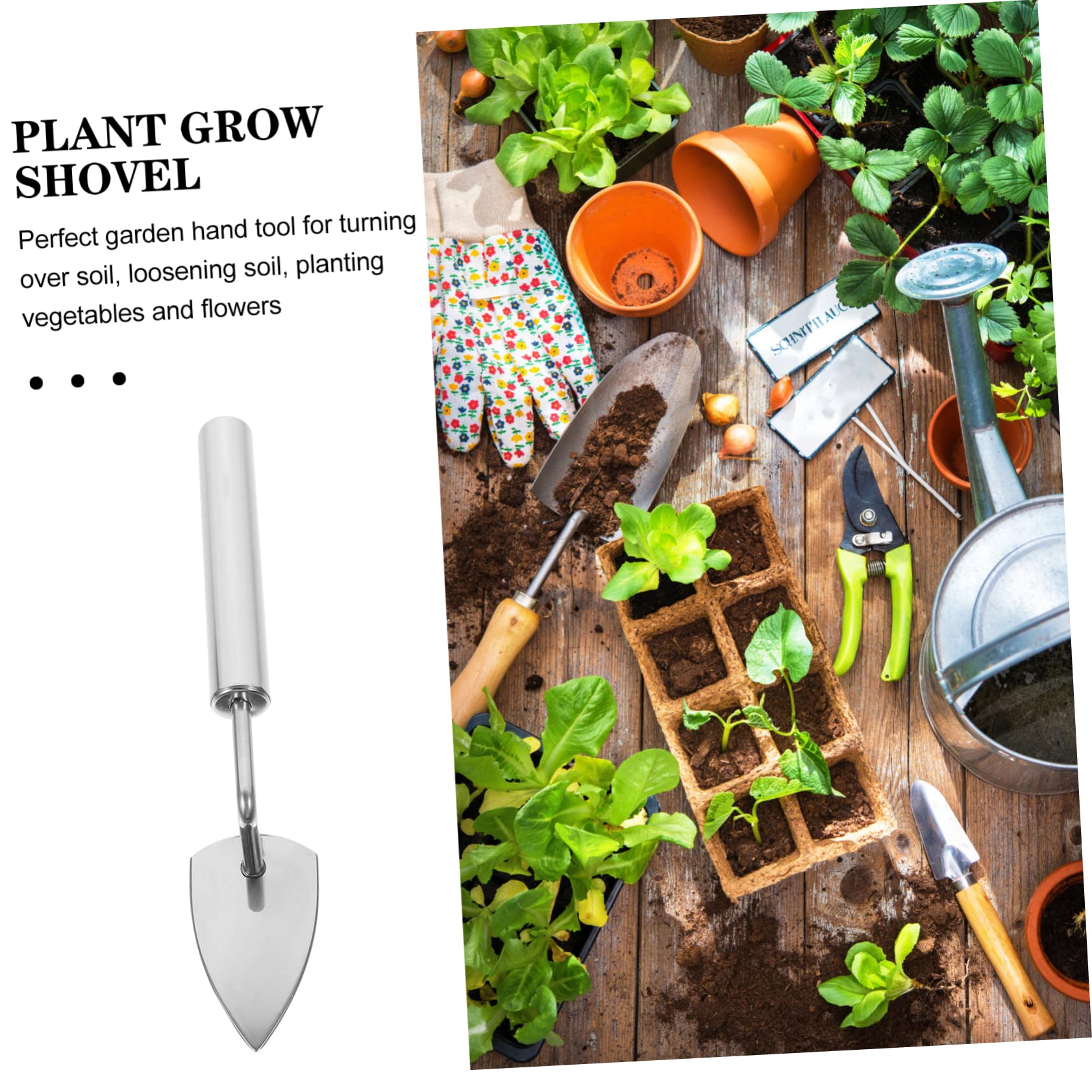 Sosoport 5stücke Gartenwerkzeug Edelstahl Pflanzschaufel Mit Ergonomischem Griff Für Umpflanzen Und Gartenpflege Geeignet Für Kleine Töpfe Und Innenräume