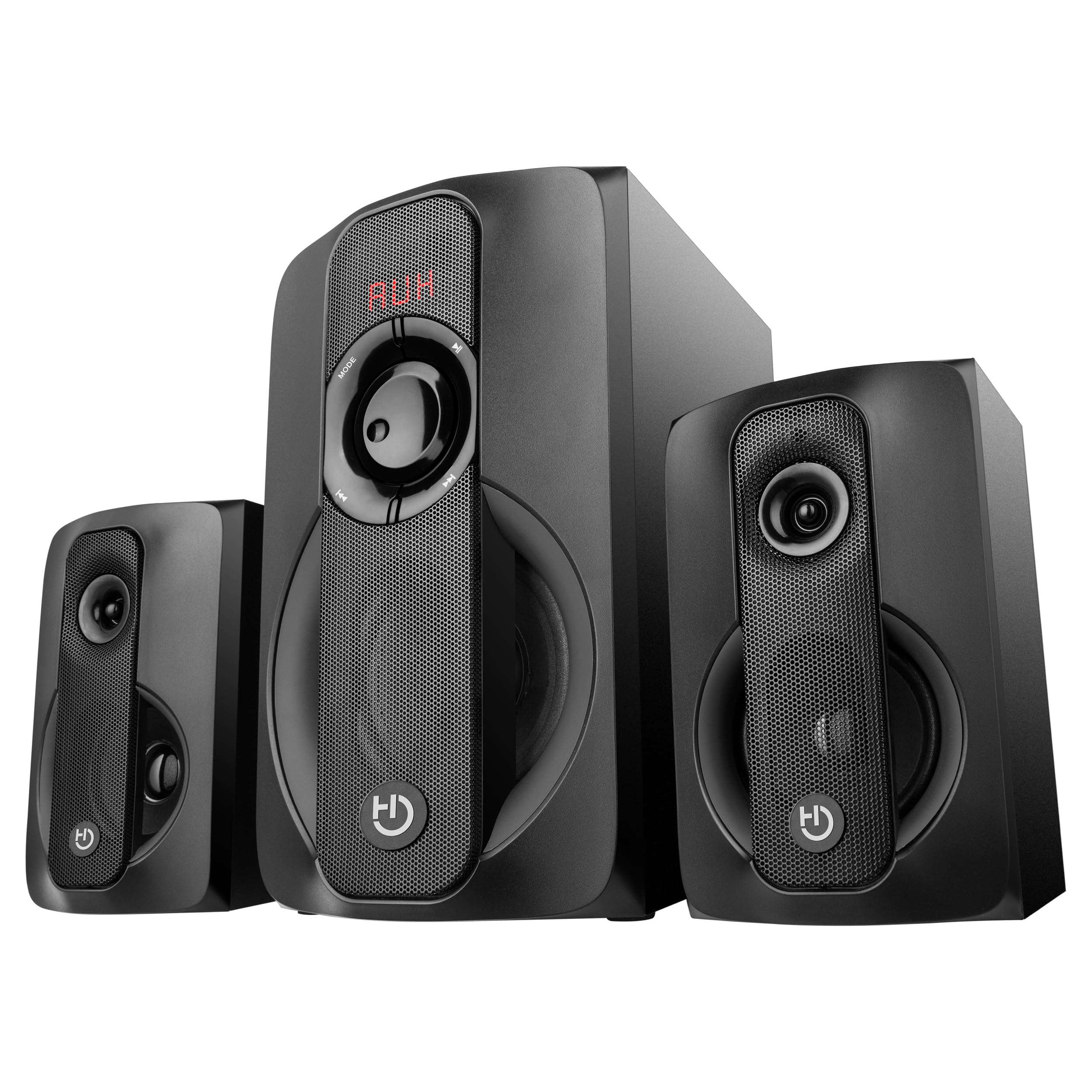 Hiditec H400 – 2.1 Bluetooth Speakers | 80 W RMS Real Power | USB, SD, FM Radio, Line-In | Remote Control | Powerful Sound System for Home and Parties