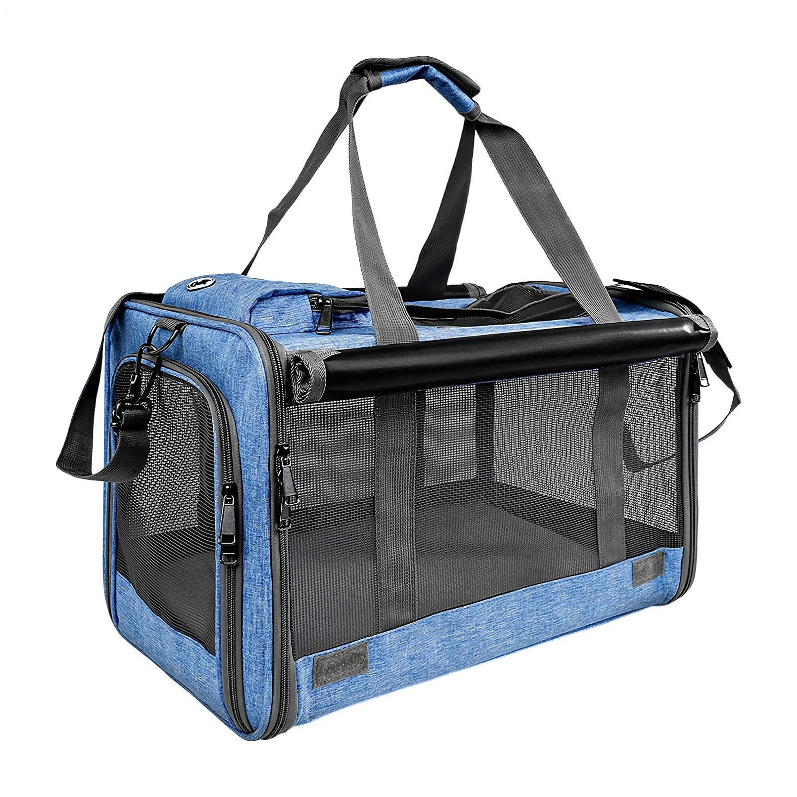Transport pour Chat Sac de Aéré jusqu'à 9 kg | Sac de Transport pour Chat Pour en Avion, Voiture, Camping, Randonnée, Moto