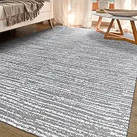 Tapete Sala Antiderrapante 2,00m x 1,40m Emborrachado Mescla Cinza Luxuoso Artesanal de Tear Jacquard Decoração Rústico Estonado para Quarto Fácil de Limpar Lavável