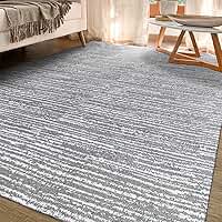 Tapete Sala Antiderrapante 2,00m x 1,40m Emborrachado Mescla Cinza Luxuoso Artesanal de Tear Jacquard Decoração Rústico Estonado para Quarto Fácil de Limpar Lavável