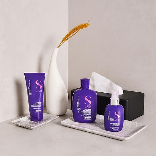 Miniatura 8 de Alfaparf Milano Semi di Lino - Acondicionador para cabello rubio anti-amarillo, acondicionador morado para cabello rubio, plateado o cobrizo,