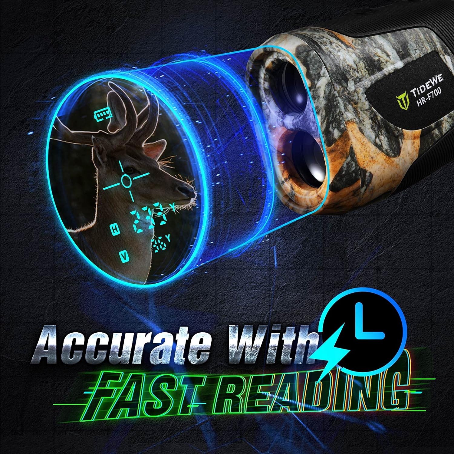 TIDEWE Hunting Rangefinder with Rechargeable Battery, 700Y Camo Laser Range Finder 6X Magnification, Distance/Angle/Speed/Scan Multi Functional Waterproof Rangefinder with Case : Sports & Outdoors