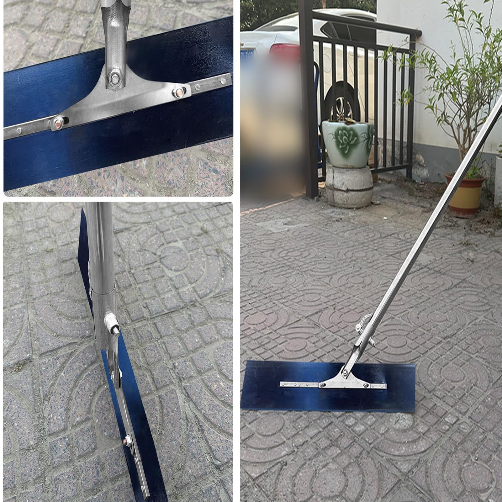 Zestaw Narzędzi Do Spławiania Betonu, Podkładka Do Betonu Ze Stali Nierdzewnej Z Ząbkowaną Krawędzią, Uchwyt Obraca Się O 180° Do Wykańczania, Do Wylewki I Narzędzie