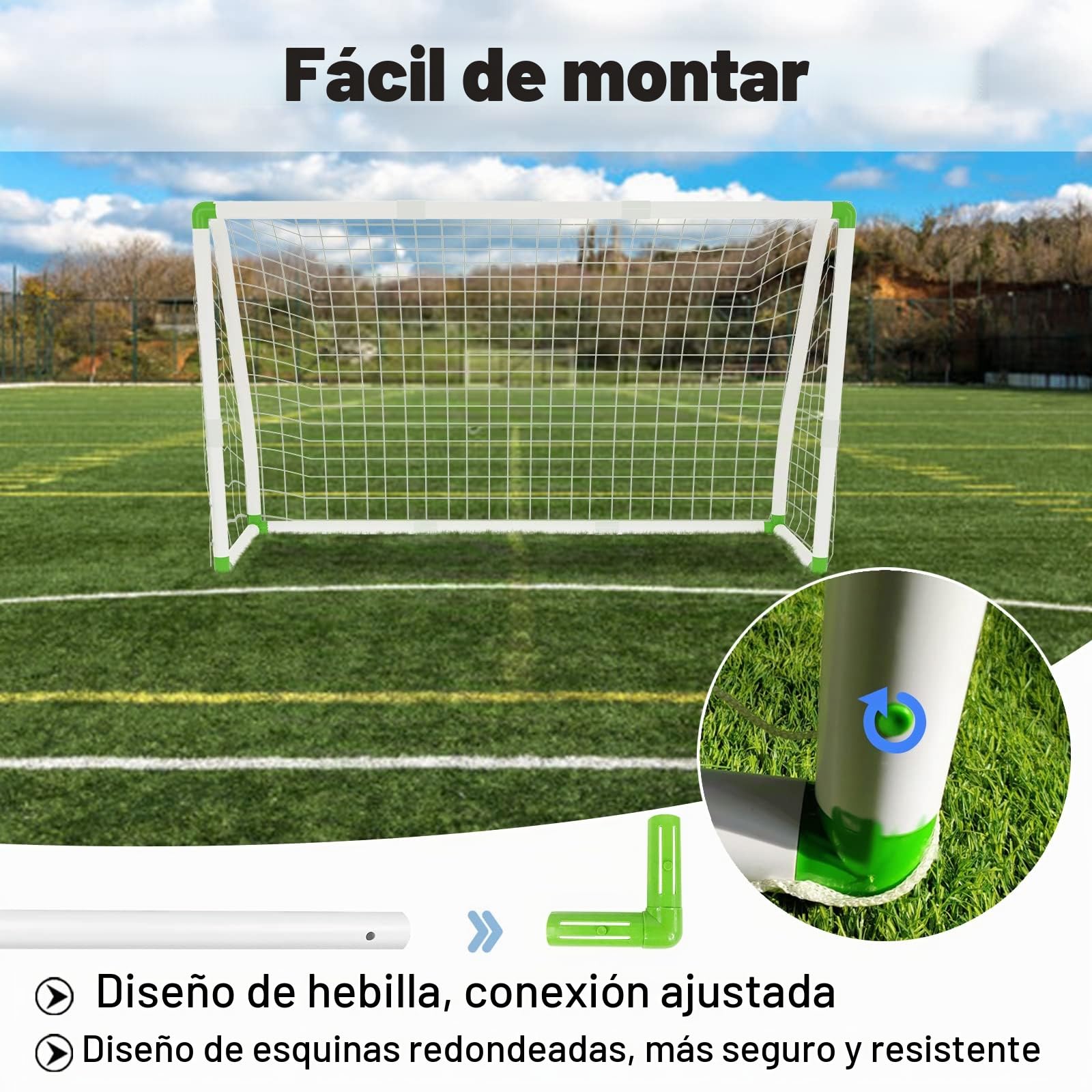 LZQ Portería de fútbol con red para niños