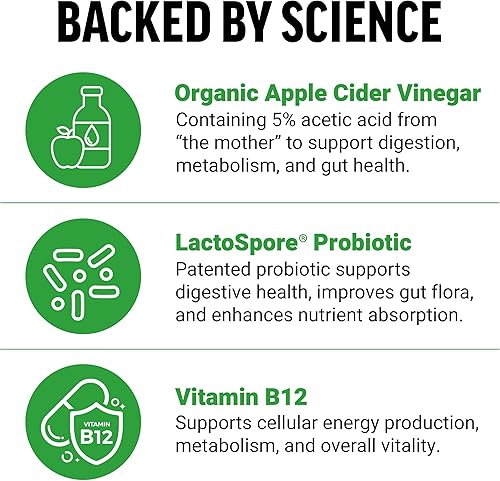 Miniatura 3 de ProbioSlim - Gomitas de vinagre de sidra de manzana con vinagre de sidra de manzana orgánico y probióticos lactoSpore y prebióticos para apoyar la