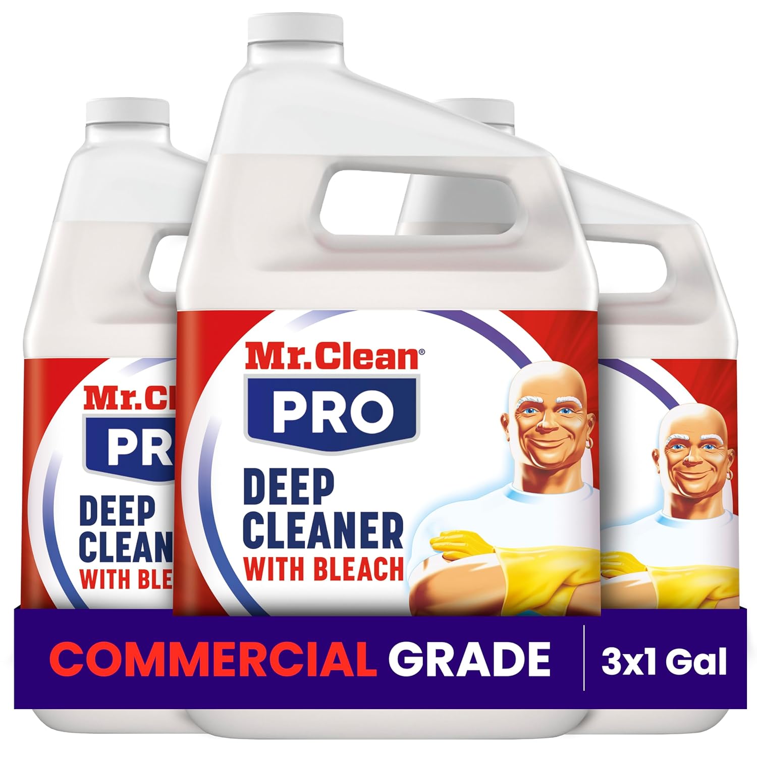 Mr. Clean PRO Deep Cleaner with Bleach for Hard Commercial Surfaces, Bulk Spray Refills, 1 gal (Case of 3)