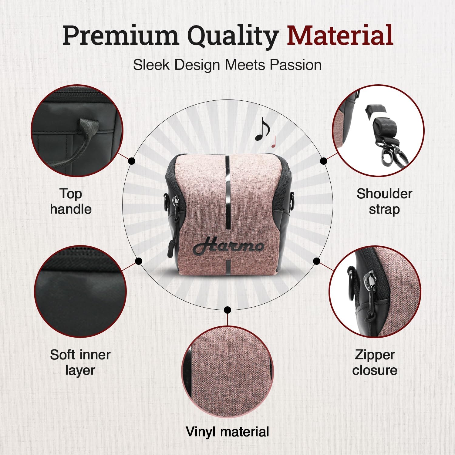 Harmonica Case Chromatic Harmonica – Black Zip Pouch (7 Diatonic Harmonicas)