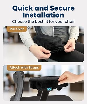 Elevate Series by Everlasting Comfort Office Chair & Wheelchair Arm Pads - Memory Foam ArmRest Covers for Desk, Gaming Chair, Arm Pillow Seat Cover Cushions & Protectors to Relieve Pressure for Elbows