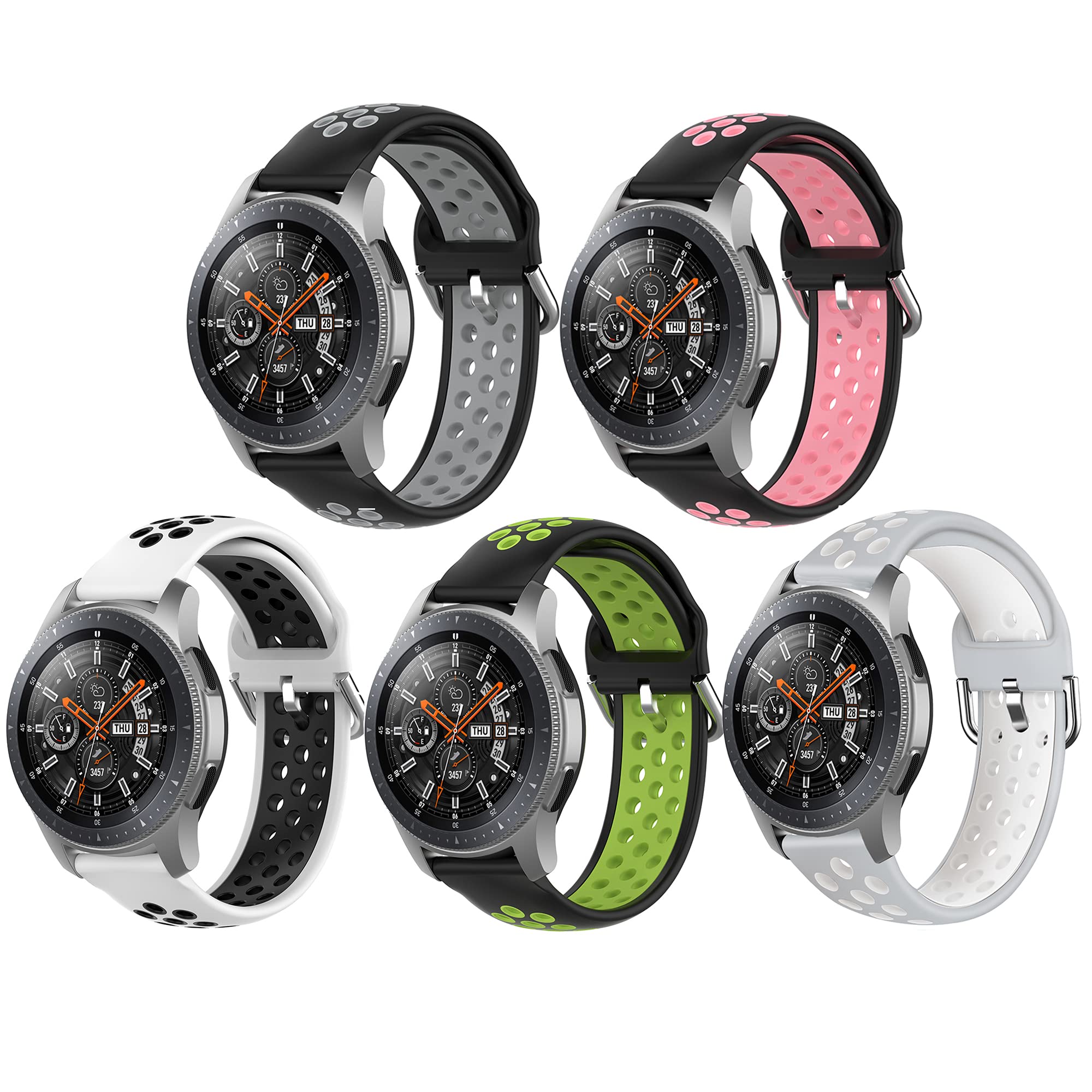 Bands Compatible with Samsung Galaxy Watch 4/Active 2 44mm 40mm Band, Watch 4 Classic Band 46mm/42mm,Watch 3 41mm Band,20mm Soft Sport Silicone Replacement Strap for Women & Men