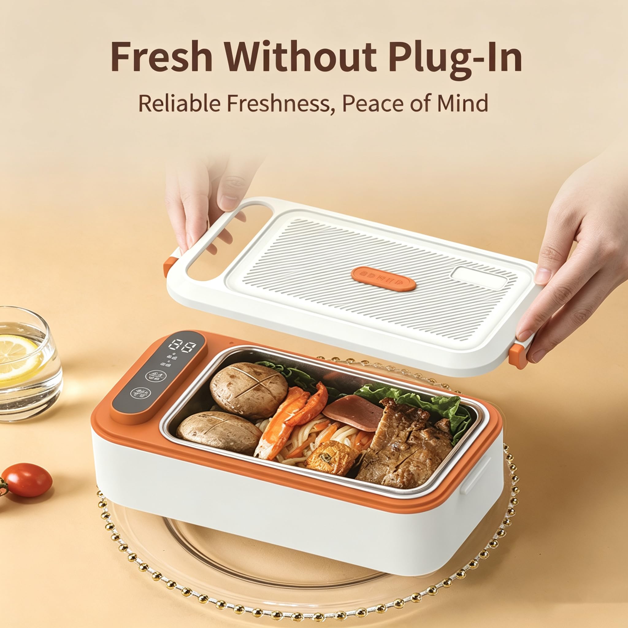 Fiambrera Eléctrica Portátil De 1000 Ml, Calentador De Alimentos Recargable