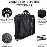 ZEGUR Premium Suit Garment Bag Carry On - Hangs 4 Suits - Travel & Business with Shoulder Strap and Laptop Compartment