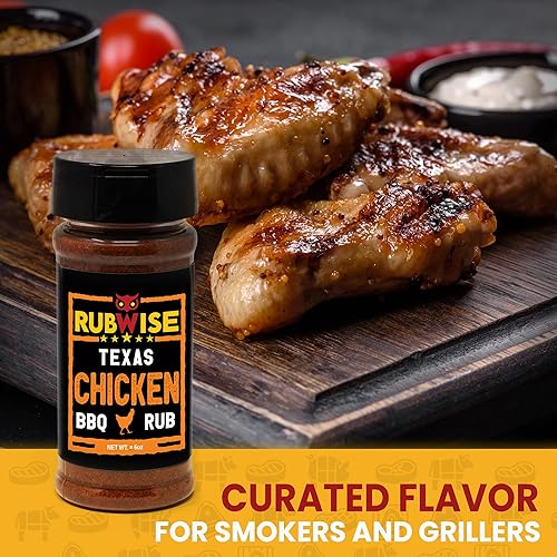 Miniatura 4 de RubWise Texas Style BBQ Chicken Rub (1 libra) sin MSG, especias tejanas prémium para ahumar y asar a la parrilla, ideal para aves de corral, pavo,