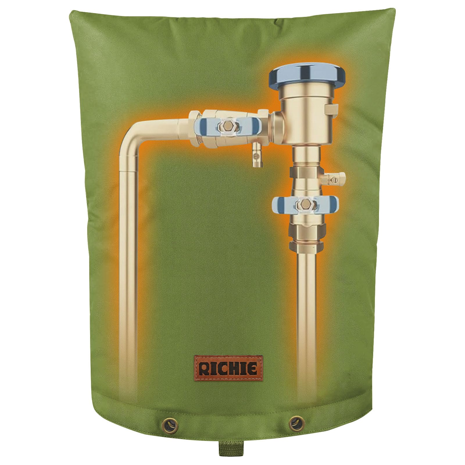 Photo 1 of RICHIE Backflow Preventer Cover (5°F) Heavy-Duty 5-Layer Insulated Enclosure, Freeze & All-Weather Protection for Outdoor Pipe, Irrigation Sprinkler Valve, Well Water Pump & PVB, 14" Wx18 H Green