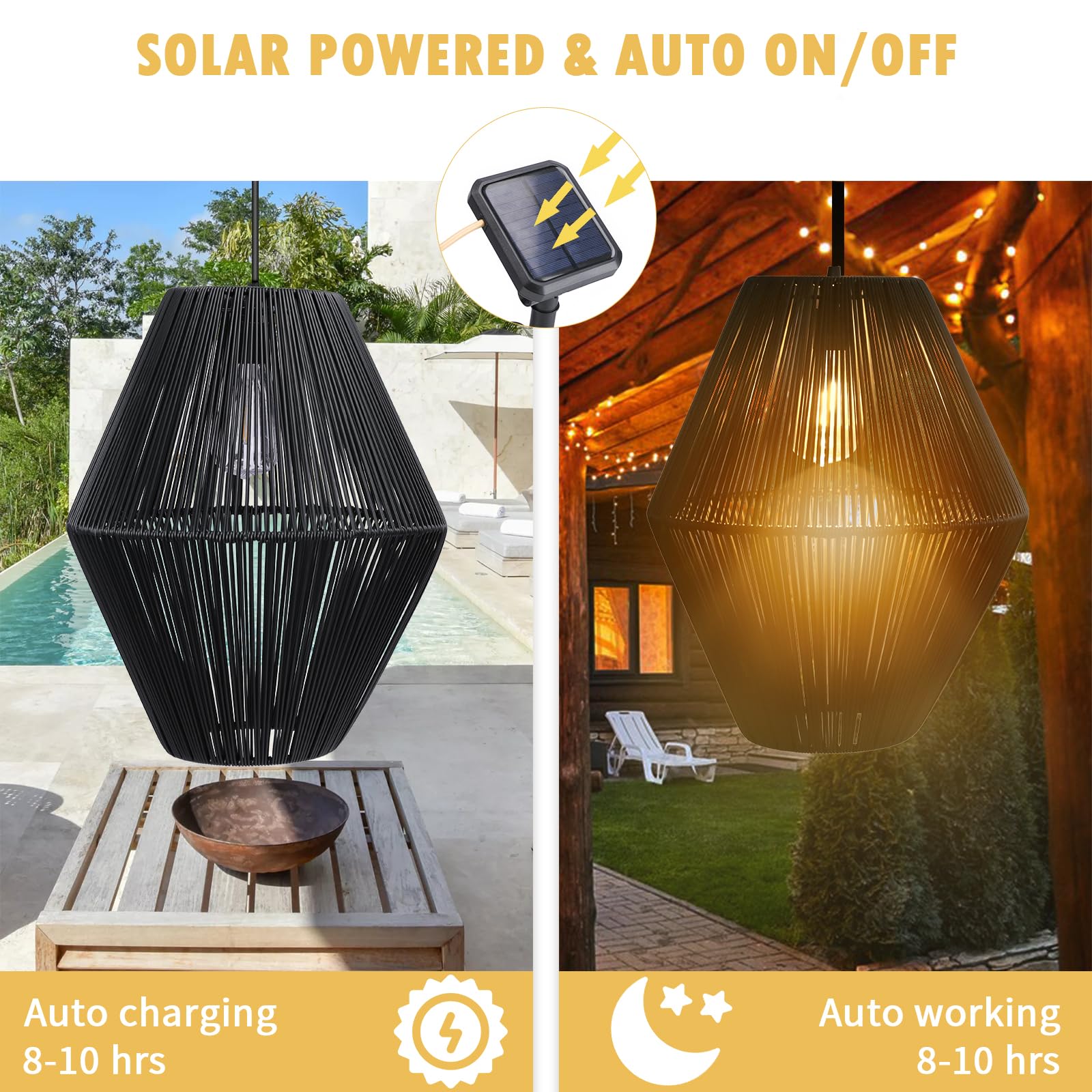 Solar Pendant Light Outdoor Hanging Lantern Solar - View #7