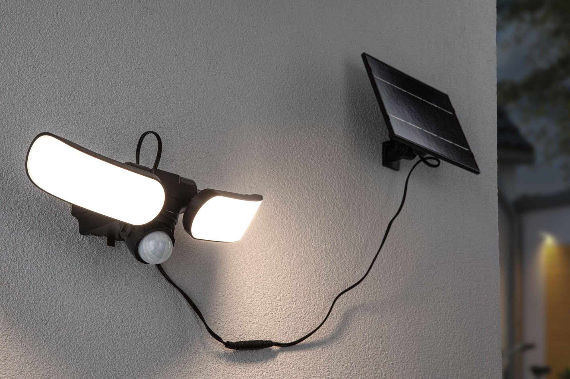 Paulmann Zewnętrzny reflektor solarny Sonlig IP65 3000 K USB PIR antracyt 94610