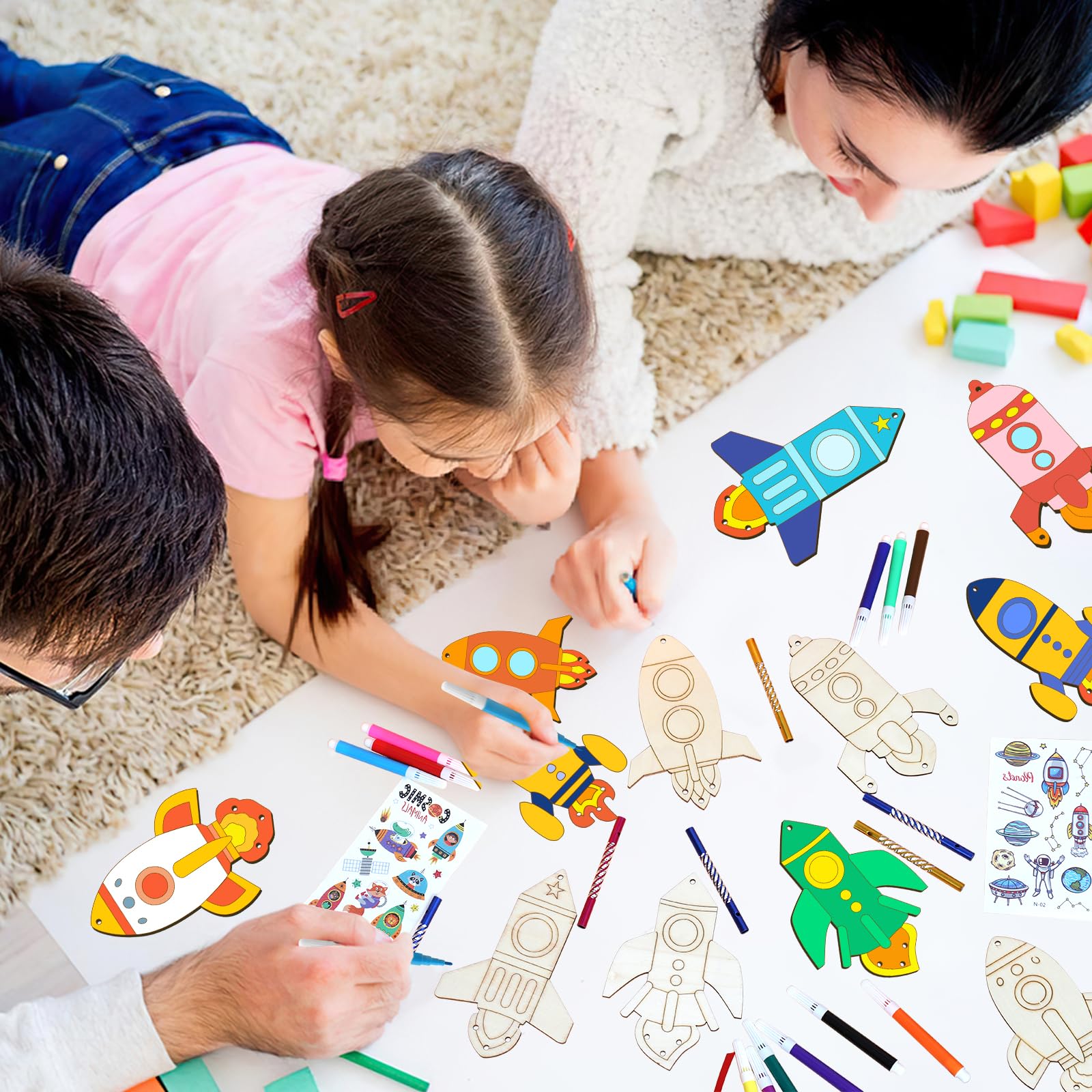 Scacciaspiriti Creativi Fai-da-te: 12 Kit Campanelli Eolici A Forma Di Razzo Per Bambini