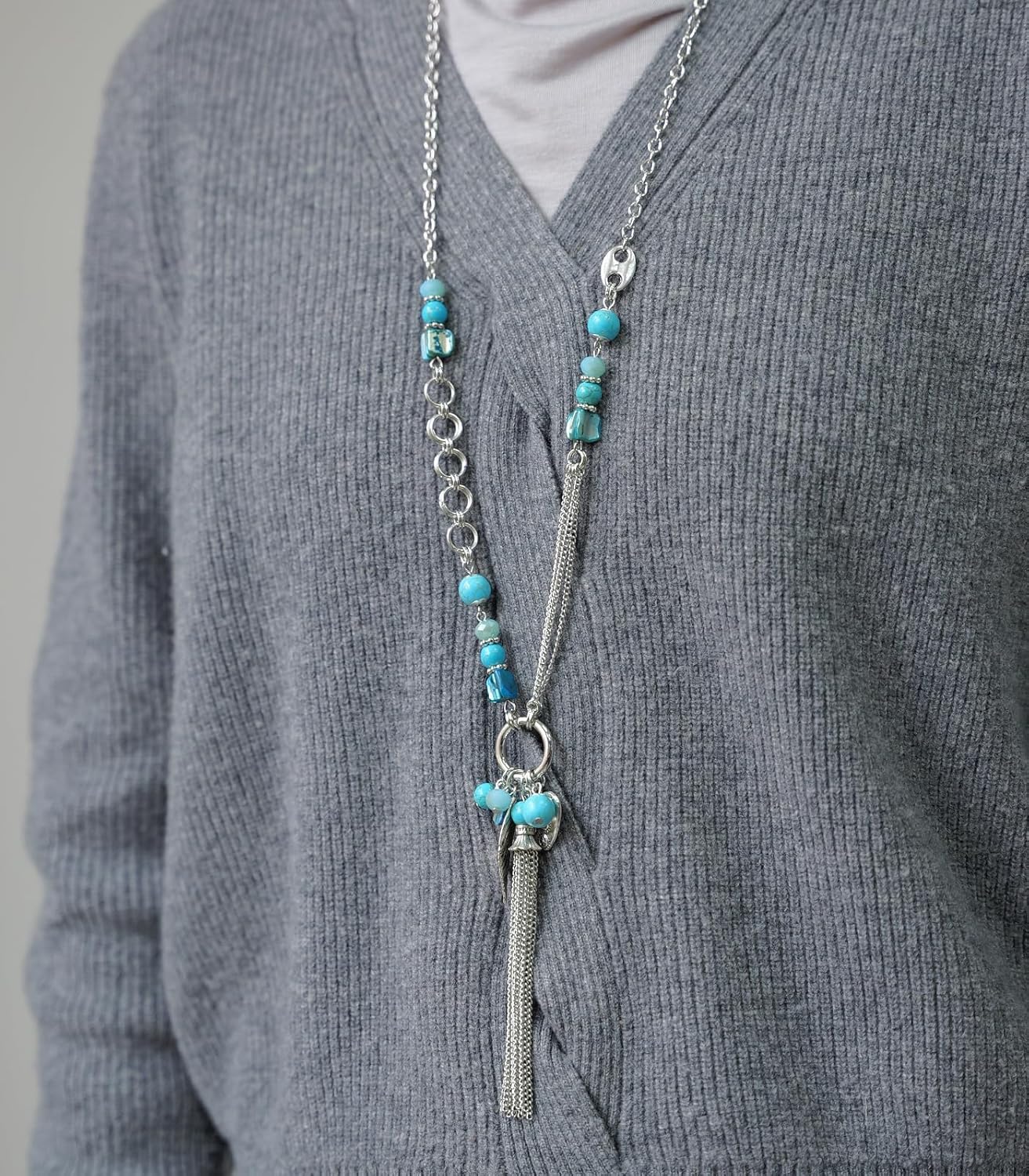 FULU AUTUMN Long Necklaces for Women Trendy Long Chunky Beaded Necklace Boho Fashion Costume Jewelry Mothers Day Gifts for Her - Image 7