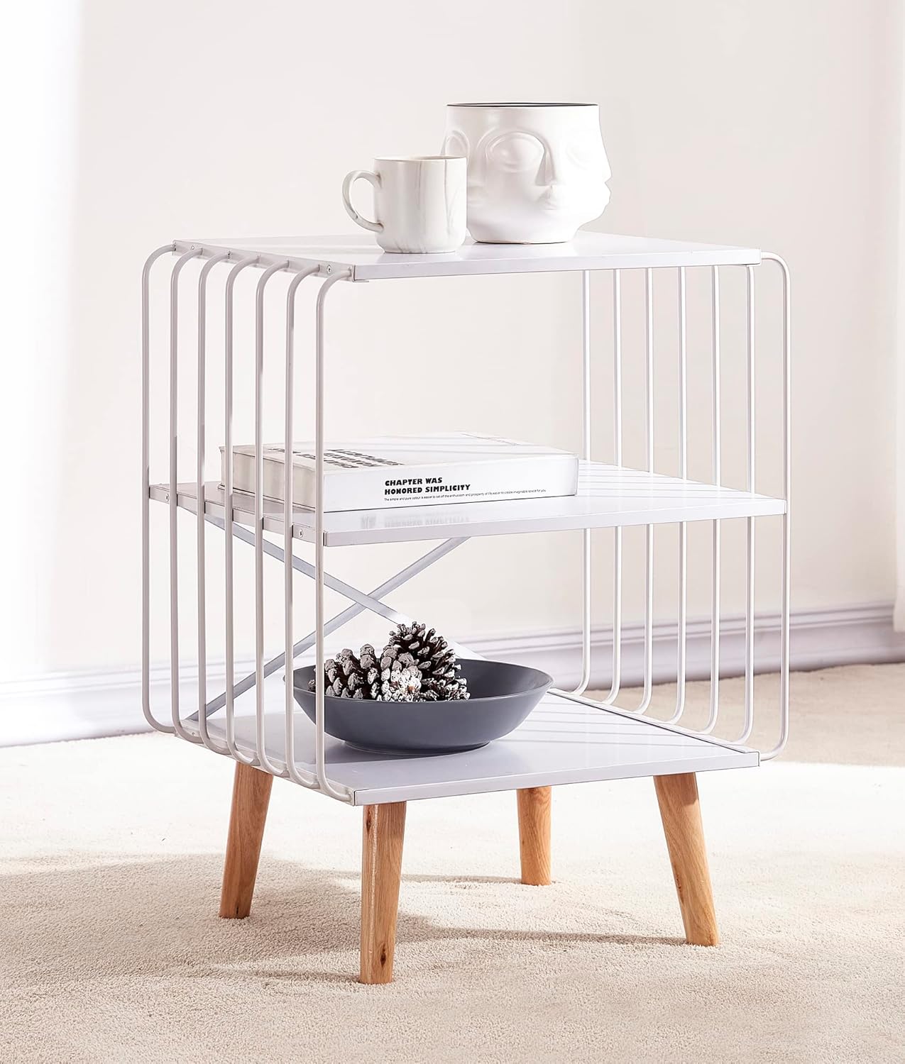 YMYHOUSE Cute End Table, Open Space Night Stand, Functional Side Table for Bedroom, Living Room