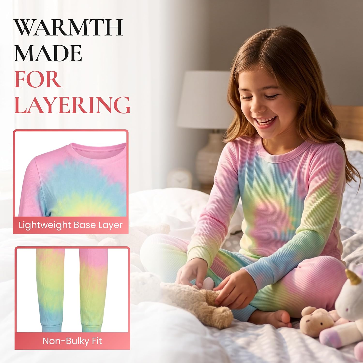 Just Love Girls' Thermal Underwear Set, 2-Piece Crew Neck Base Layer