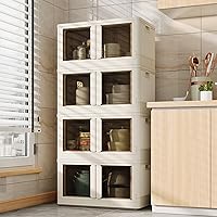 Vista 17 de FLEXIMOUNTS 75 QT Contenedores de almacenamiento apilables con tapas, contenedores de almacenamiento de plástico plegables, organizadores de armario