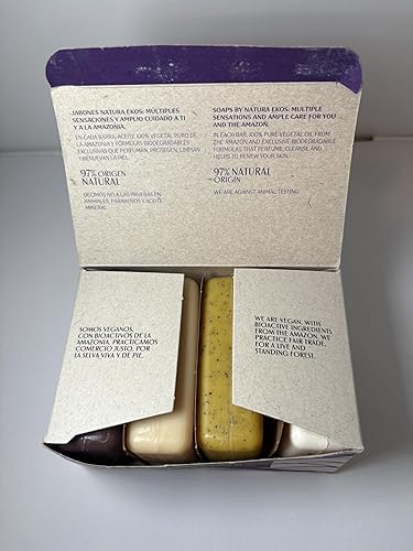 Miniatura 9 de Natura - Ekos Castanha, Andiroba, Açaí & Passion Fruit - Juego de 4 barras de jabón exfoliantes - Aceites vegetales puros - Cuidado de la piel