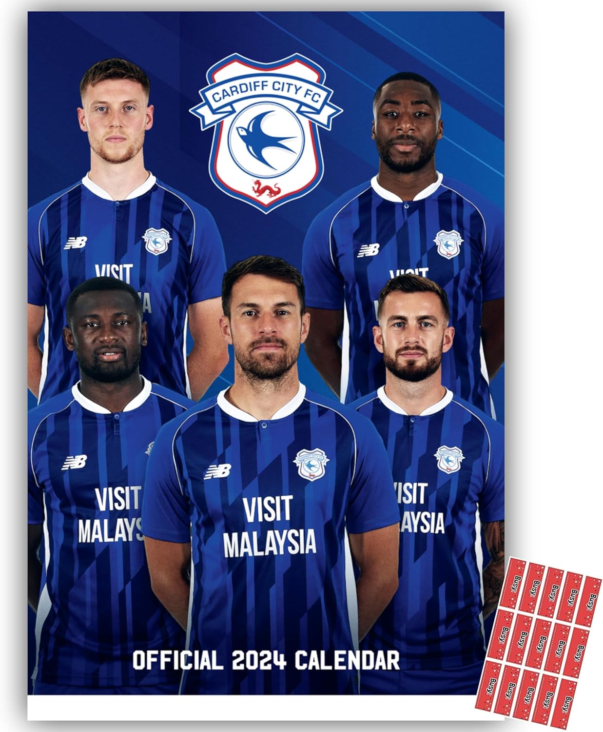 Cardiff City Calendar 2024 A3 Wall Hanging Calendar with FREE Organsing
