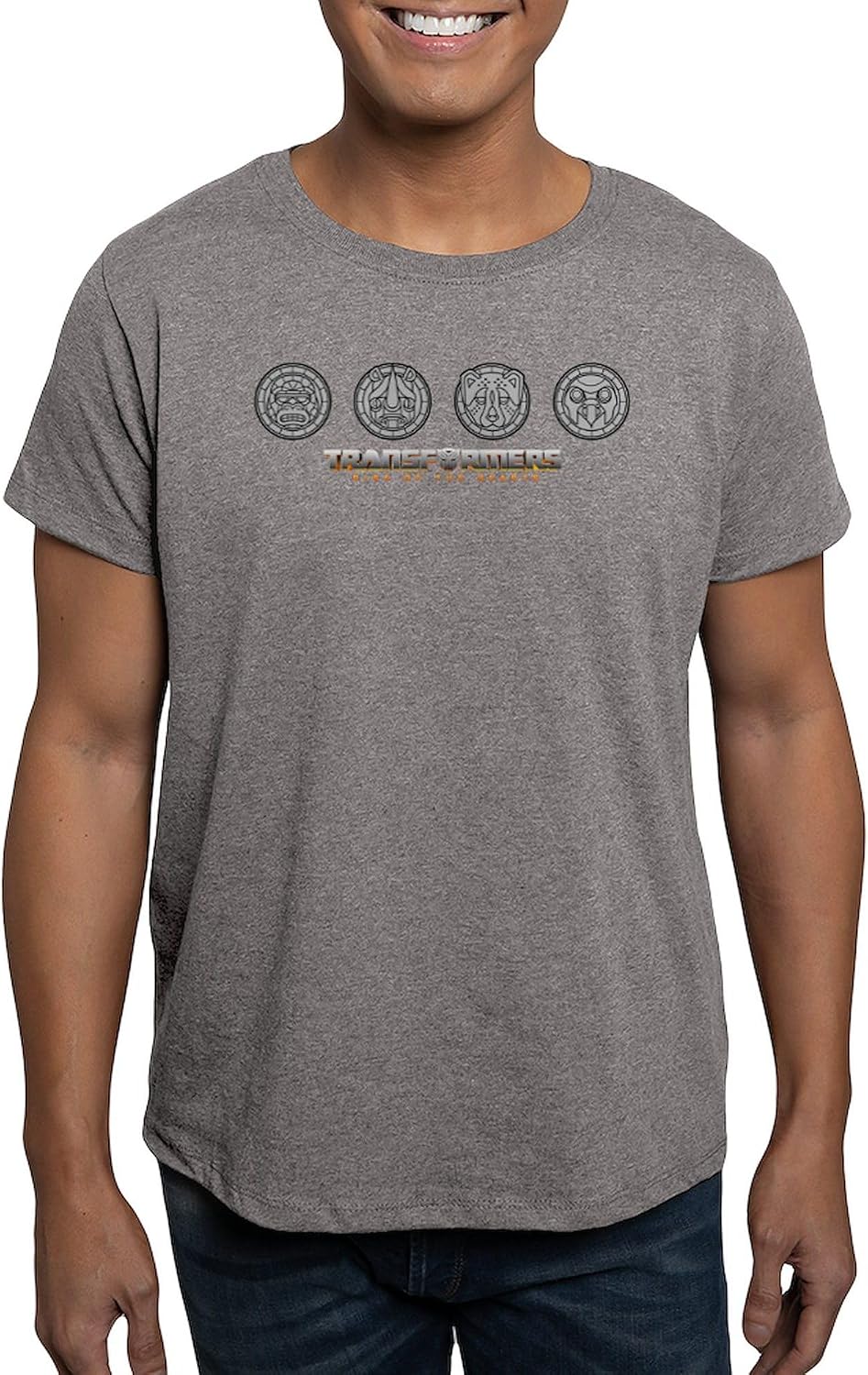 CafePress Transformers 7 Maximals Stone Icons T Shirt Men's Fitted Graphic T-Shirt