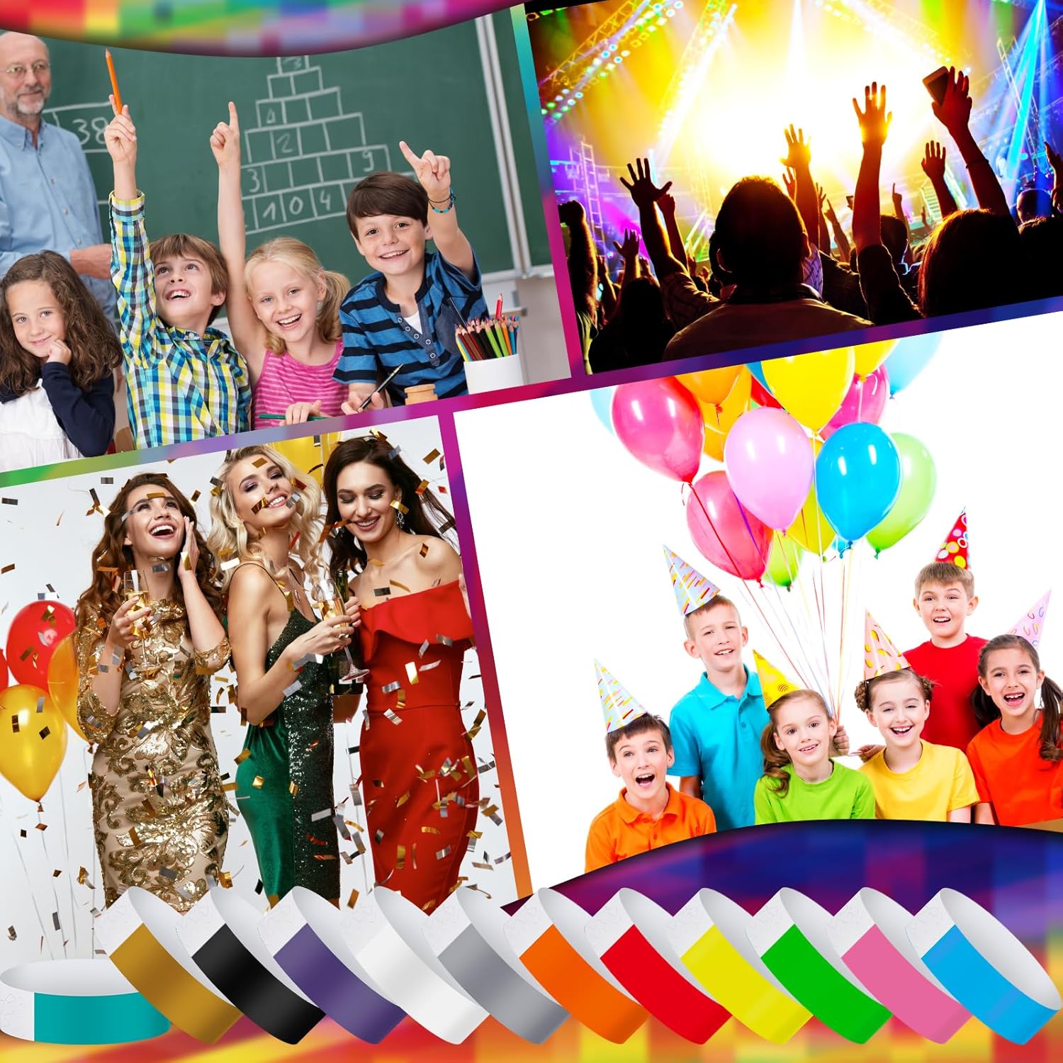 Tudomro 12000 Pcs Paper Wristbands for Events Arm Hand Lightweight Neon Colored Concert Party Wristbands Adhesive Paper Bracelets Waterproof(Colorful) - Image 7